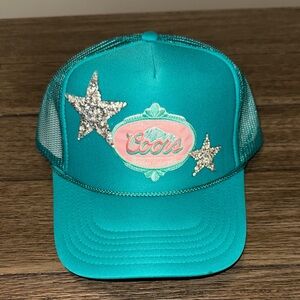 Teal Coors Trucker Hat with Silver Stars